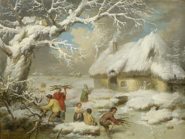 Faggot Gatherers In A Winter Landscape - view 1