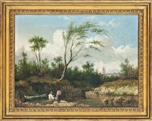 A Riverscene With Fishermen