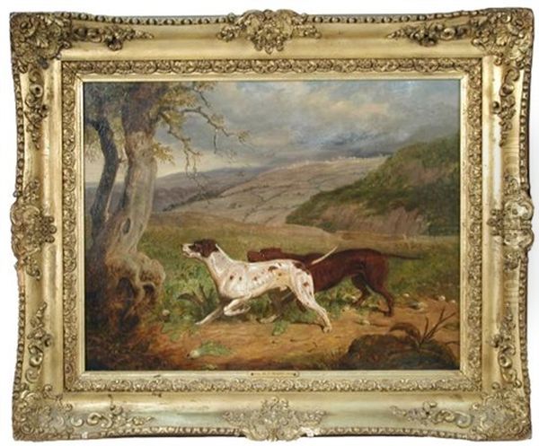 Two Pointers On Point In A Moorland Landscape - view 1