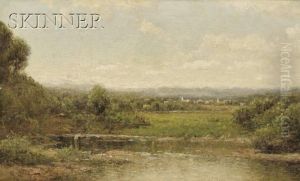 Landscape With Fisherman By A Pond by John Bunyan Bristol