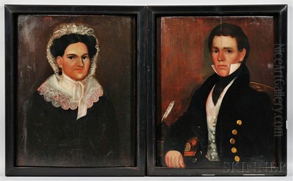 Pair Of Portraits Of A Gentleman And His Wife - view 1