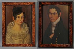 Pair Of Portraits Of Mr. And Mrs. Kimball Dustin by Thomas Ware