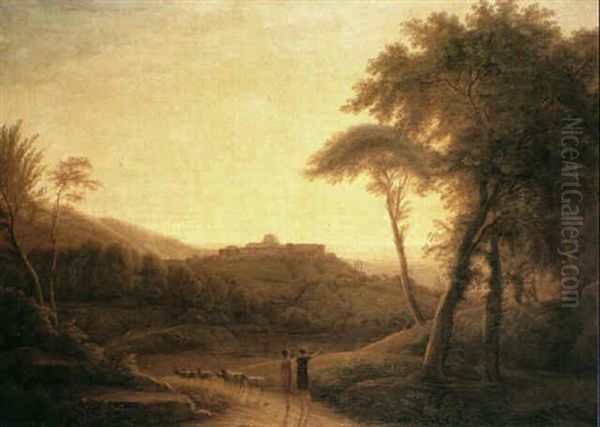Figures In An Italianate Landscape - view 1
