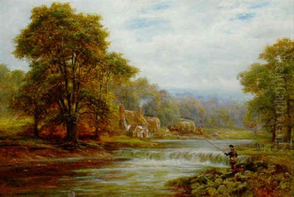 An Angler On The Bank Or A River - view 1