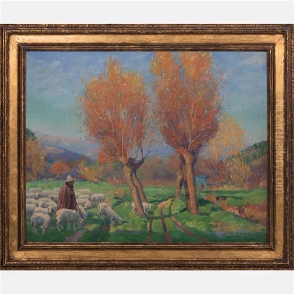 Shepherd With Flock - view 1