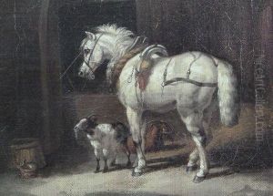 Horse And Goat In An Interior Horse And Goat In An Interior