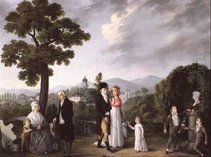 Daniel Schlumberger Et Sa Famille Dans Un Jardin Du Quartier Reberg A Mulhouse