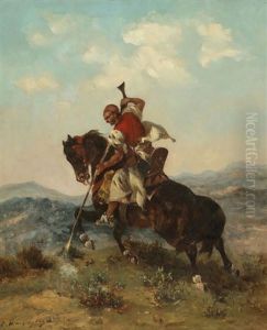 Orientalischer Reiter Mit Gewehr