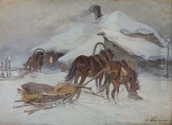 Sledge In Front Of A Shack - view 1