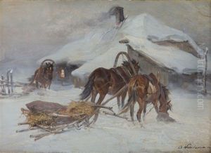 Sledge In Front Of A Shack