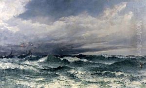 Seascape With Shipping In Choppy Waters Seascape With Shipping In Choppy Waters
