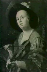 Bildnis Einer Violine Spielenden Dame. by Jan Abel Wassenbergh I