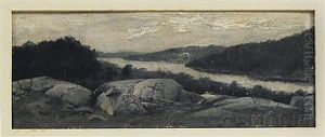 River Landscape En Grisaille River Landscape En Grisaille