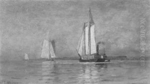 Schooners And Tug by George Savary Wasson
