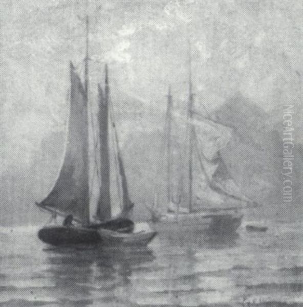 Drying Sails Off The Block House, Kittery Point, Maine - view 1