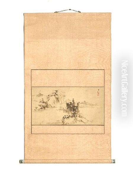 Watanabe Kazan (1793 - 1841): Mountain Landscape With - view 1