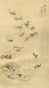 Bats Flying Over Turbulent Water by Kazan Watanabe