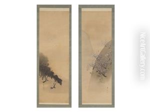 Landscape (a Pair Of Scrolls) by Shotei Watanabe