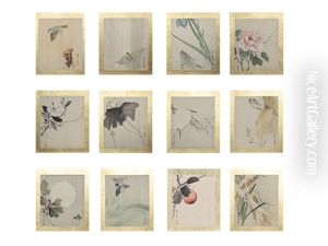 Flowers And Birds In The Twelve Months 12 Images by Shotei Watanabe