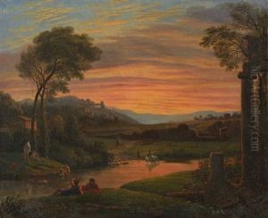 Jeunes Gens A La Baignade by Louis Etienne Watelet