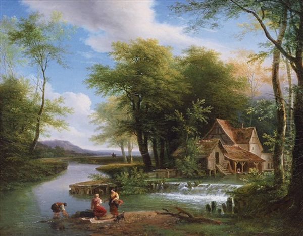 Laundresses By A River - view 1