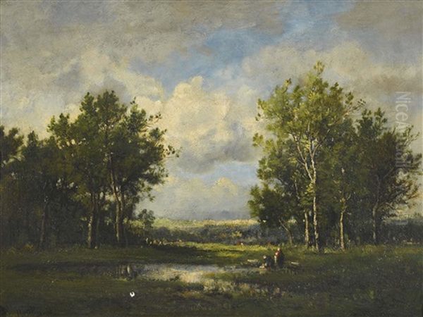 Laveuses Au Bord D'un Cours D'eau - view 1