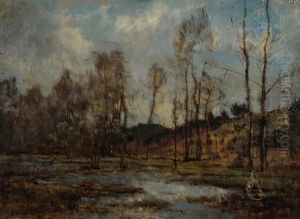 Mare A Nemours by Louis Francois Victor Watelin