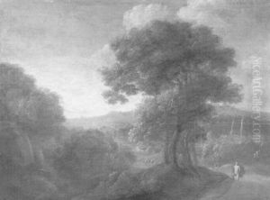 Idyllische Landschaft Mit Nacktem Jungling Und Putto