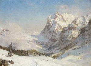 The Valley Of Grindelwald, Winter by Sir Ernest Albert Waterlow