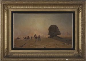 Arab Horsemen And The Sphinx by Marcus Waterman