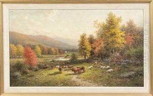 Autumn Landscape With Cows Autumn Landscape With Cows