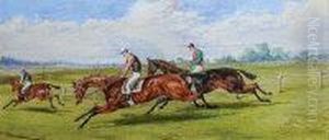 A Horserace by Charles Edward Snr Brittan