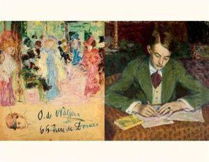 Scene De Cabaret Et Portrait D'homme by Otto Von Waetjen