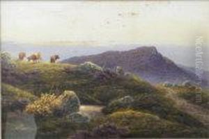 Cliff Top Cattle by Charles Edward Snr Brittan