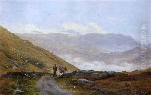 Figure With Donkey In Mountain - view 1