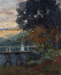 Lady On A Bridge by John Samuel Watkins