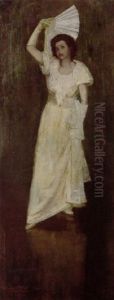 Woman With Fan by John Samuel Watkins