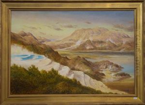 The Pink Terraces And A View Of Rotomahana by Kennett Watkins