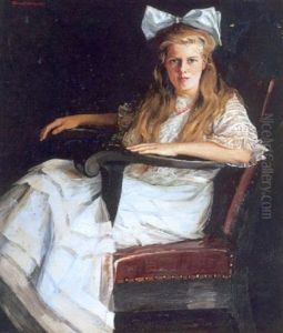 Seated Portrait Of A Young Lady by Susan Watkins