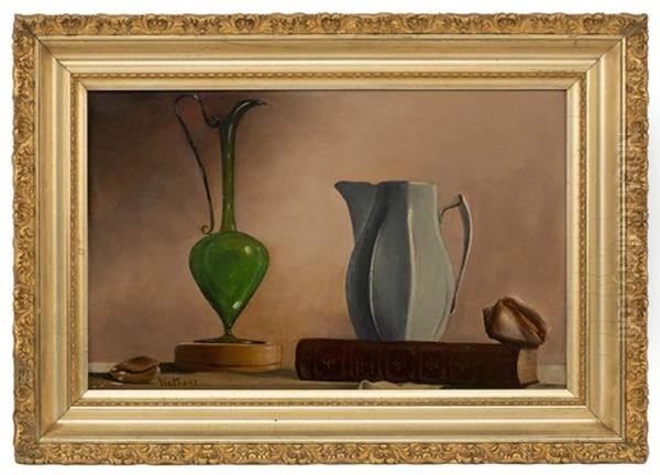 Still Life Of Shells, A Book And Vases - view 1