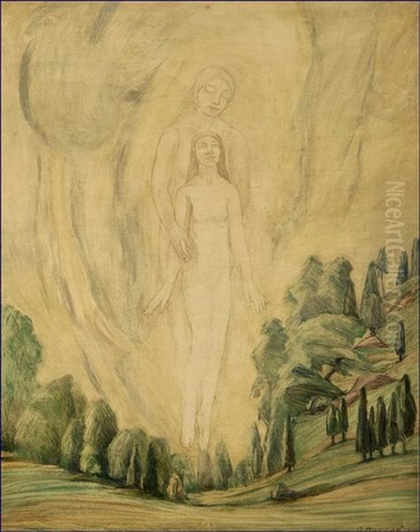 Figures Rising Above A Landscape - view 1