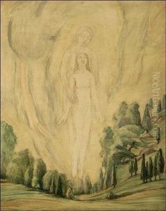 Figures Rising Above A Landscape