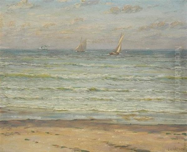 Seascape With Sailboats - view 1