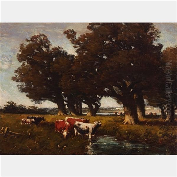 Watering Cattle, Morning - view 1