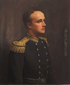 Portrait Of A Royal Naval Officer by Samuel Watson