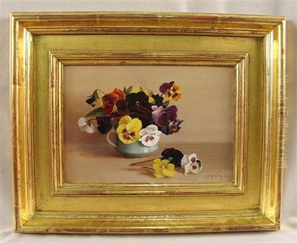 Floral Still Life Of Pansies - view 1