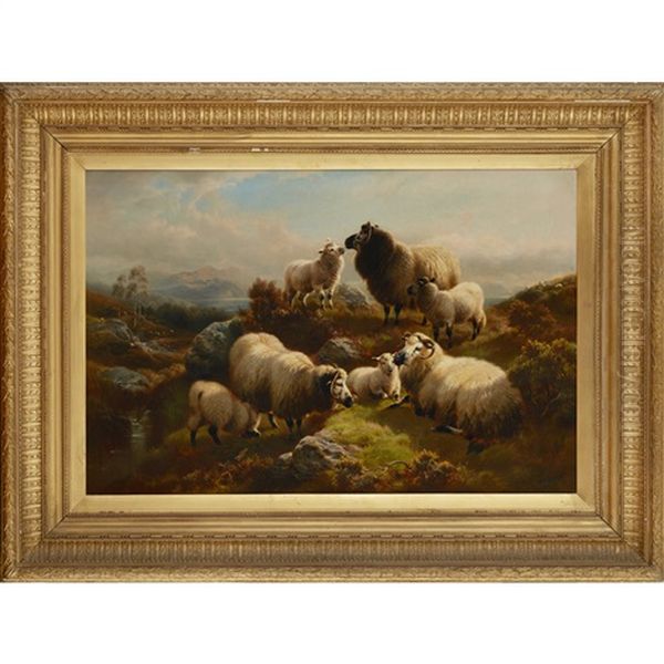 Sheep On A Rocky Outcrop - view 1