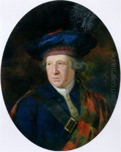 Portrait Of A Gentleman With A Bonnet And A Kerr Tartan Plaid by William Smellie Watson