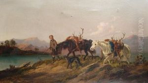 Butteri With Oxen Before A Roman Castle