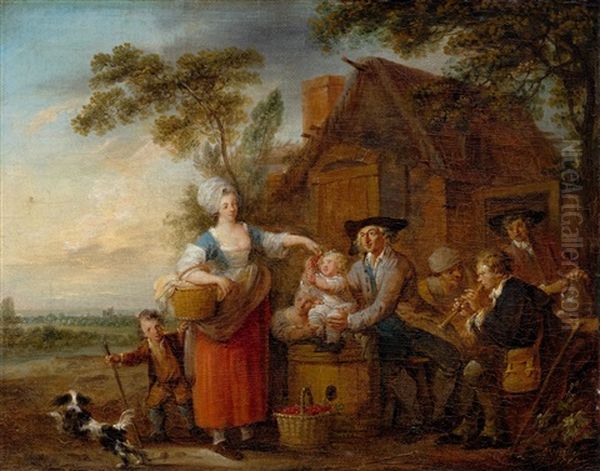 Rural Scene With Figures - view 1